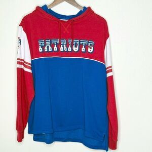 Mitchell & Ness Embroidered Red Blue Patriots Hoodie - Unisex L